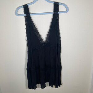 Intimately Free People Look of Love Mini Lace Slip Dress in Black